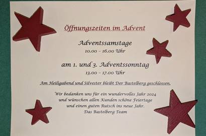 Sonderöffnungszeiten im Advent